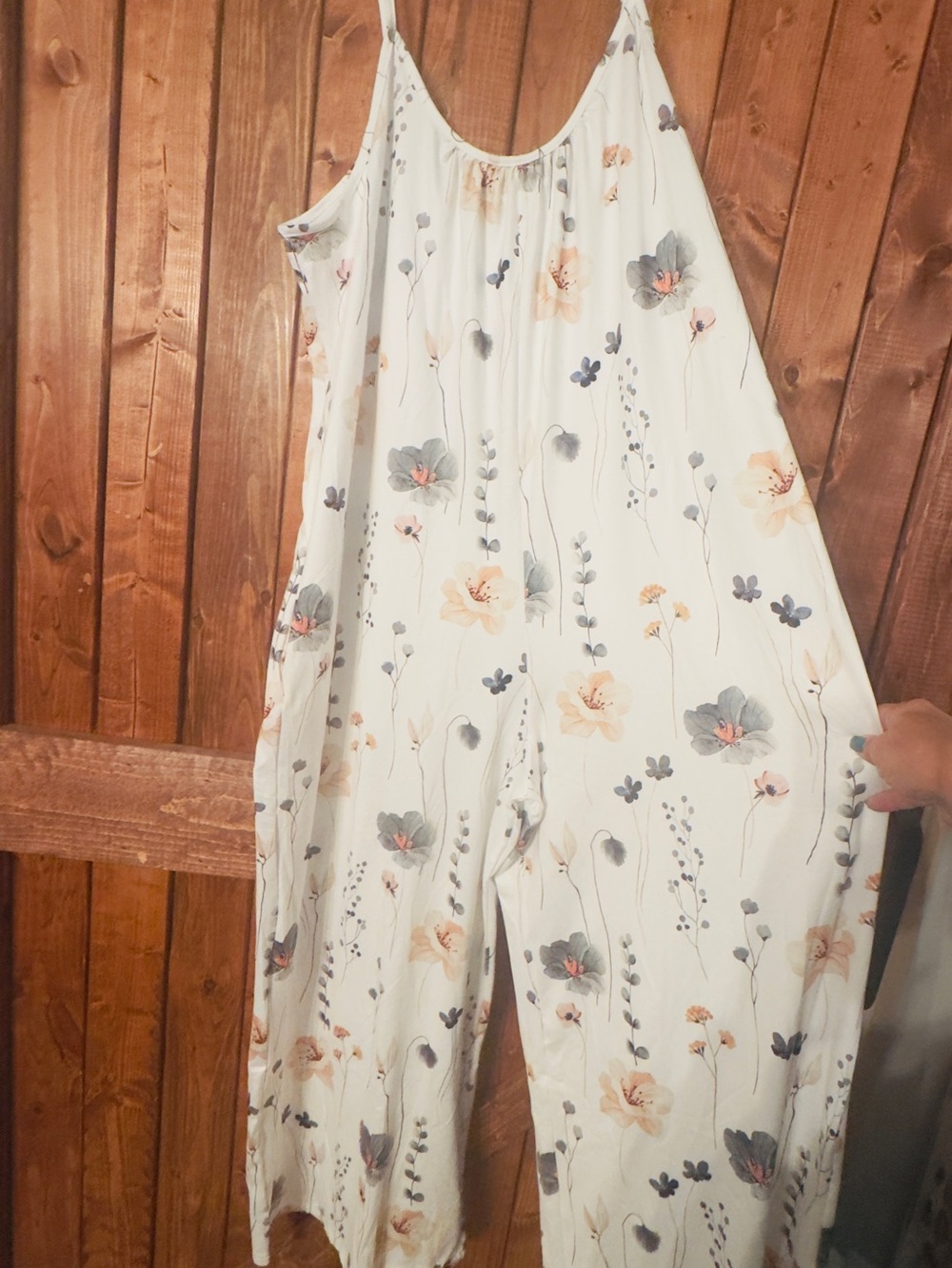Floral Cream Wide-Leg Jumpsuit